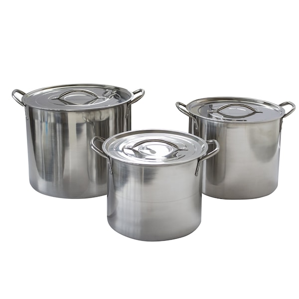 Amerihome Stainless Steel Stock Pot Set, 6 Piece STP3 - main